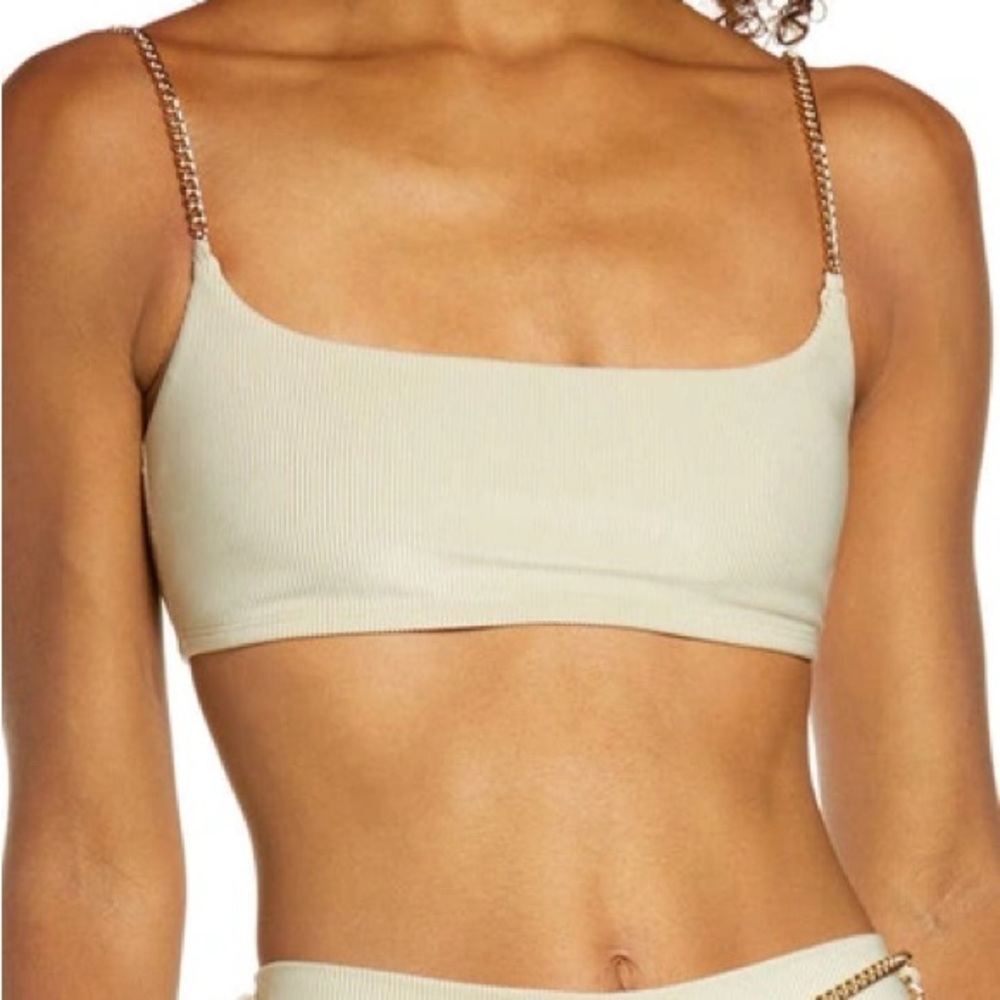 We Wore What Chain cami bra khaki NWT